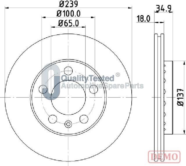 Japanparts DI0945JM - Тормозной диск autodnr.net