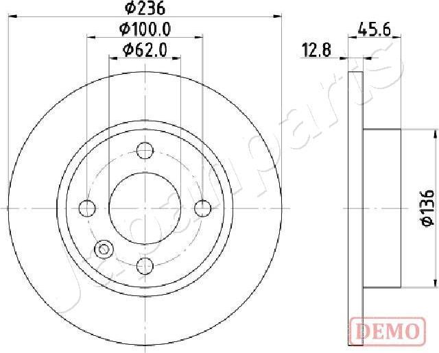 Japanparts DI-0946C - Гальмівний диск autocars.com.ua