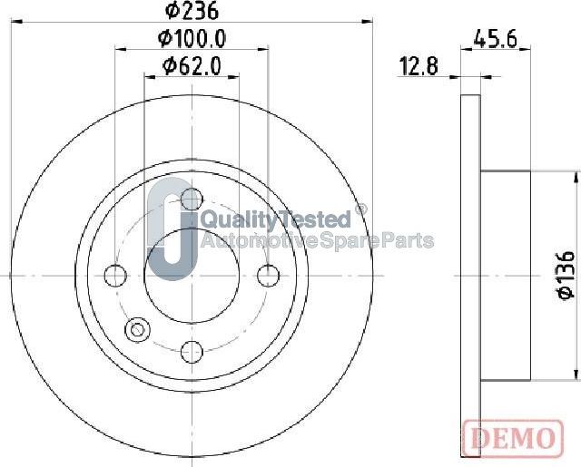 Japanparts DI0946JM - Гальмівний диск autocars.com.ua