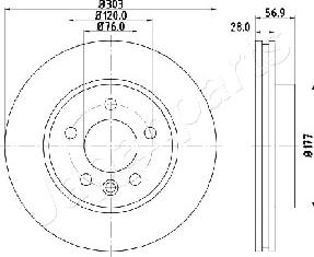 Japanparts DI-0948 - Гальмівний диск autocars.com.ua