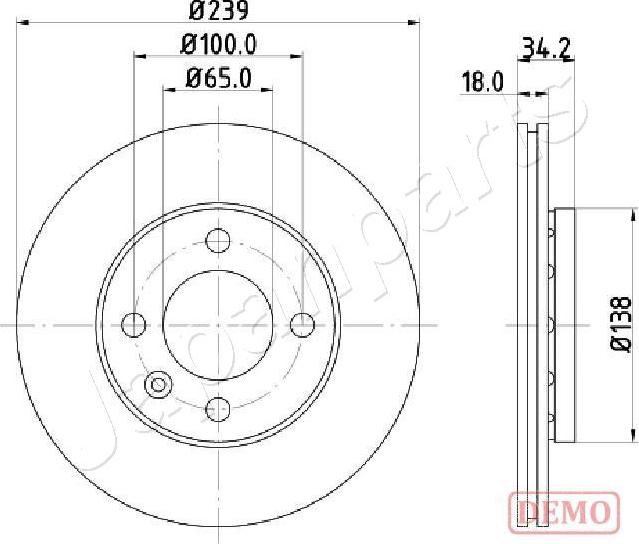 Japanparts DI-0952C - Гальмівний диск autocars.com.ua