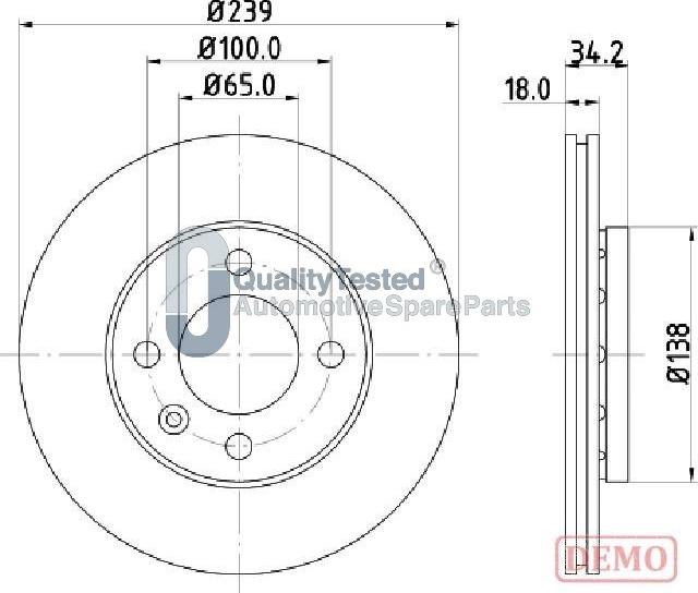 Japanparts DI0952JM - Тормозной диск autodnr.net