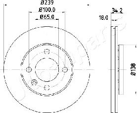 Japanparts DI-0952 - Гальмівний диск autocars.com.ua