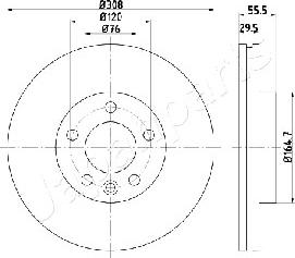 Japanparts DI-0953 - Гальмівний диск autocars.com.ua