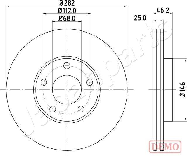 Japanparts DI-0955C - Гальмівний диск autocars.com.ua