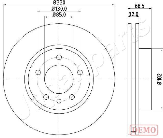 Japanparts DI-0957C - Тормозной диск avtokuzovplus.com.ua