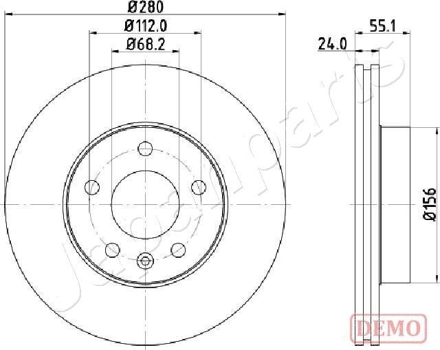 Japanparts DI-0958C - Тормозной диск autodnr.net