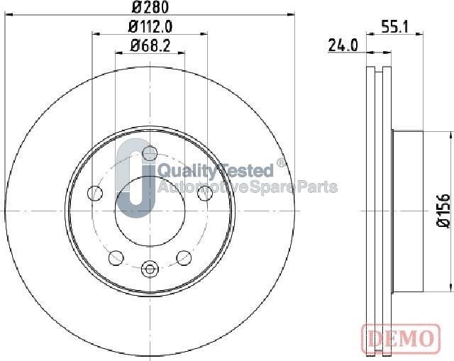 Japanparts DI0958JM - Тормозной диск autodnr.net