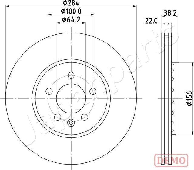 Japanparts DI-442C - Тормозной диск avtokuzovplus.com.ua