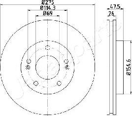 Japanparts DI-H33 - Гальмівний диск autocars.com.ua