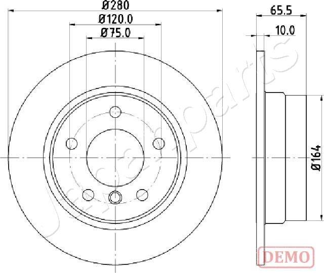 Japanparts DP-0100C - Гальмівний диск autocars.com.ua