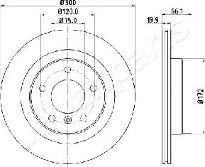 Japanparts DP-0101 - Гальмівний диск autocars.com.ua