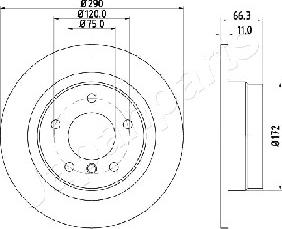 Japanparts DP-0103 - Гальмівний диск autocars.com.ua