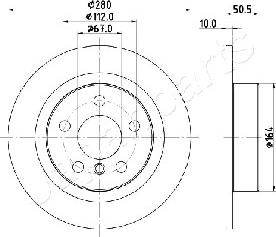 Japanparts DP-0105 - Гальмівний диск autocars.com.ua