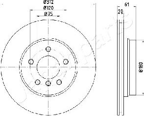 Japanparts DP-0108 - Тормозной диск avtokuzovplus.com.ua