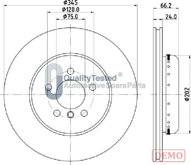 Japanparts DP0115JM - Тормозной диск autodnr.net