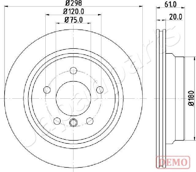 Japanparts DP-0122C - Тормозной диск avtokuzovplus.com.ua