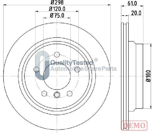 Japanparts DP0122JM - Тормозной диск avtokuzovplus.com.ua