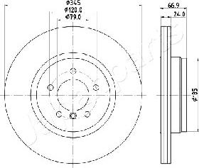 Japanparts DP-0122 - Тормозной диск avtokuzovplus.com.ua