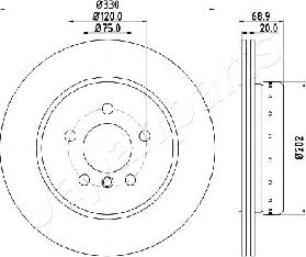 Japanparts DP-0123 - Гальмівний диск autocars.com.ua