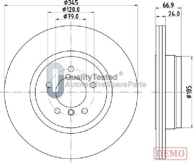 Japanparts DP0126JM - Тормозной диск avtokuzovplus.com.ua