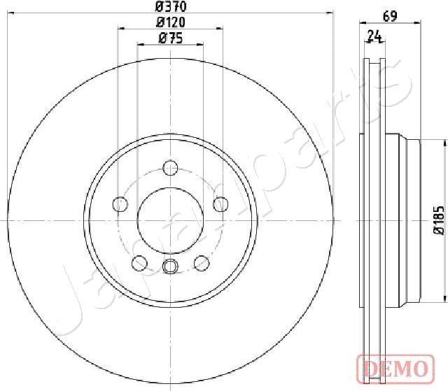 Japanparts DP-0127C - Гальмівний диск autocars.com.ua