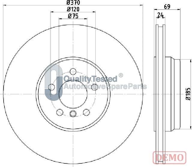 Japanparts DP0127JM - Тормозной диск avtokuzovplus.com.ua