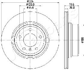 Japanparts DP-0128 - Гальмівний диск autocars.com.ua