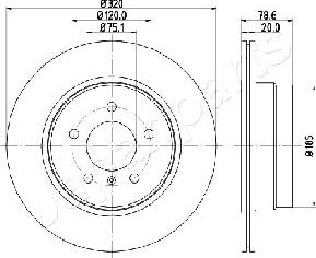 Japanparts DP-0129 - Тормозной диск avtokuzovplus.com.ua