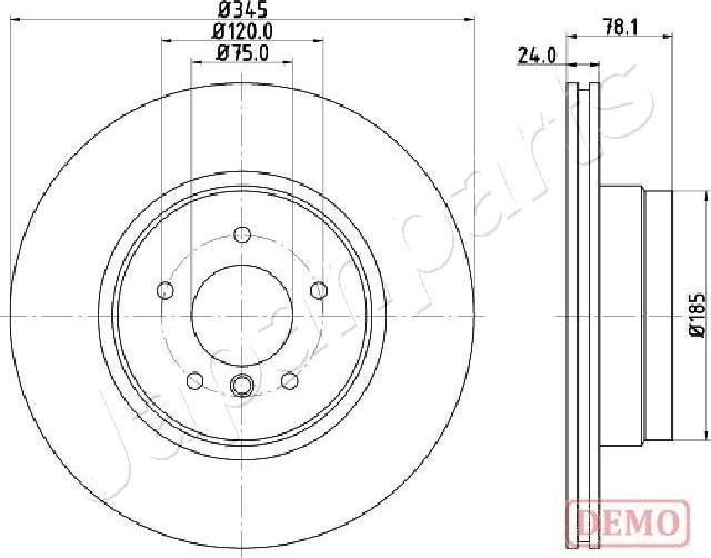 Japanparts DP-0132C - Гальмівний диск autocars.com.ua