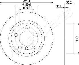 Japanparts DP-0134 - Гальмівний диск autocars.com.ua