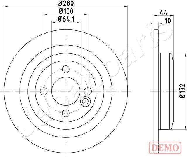 Japanparts DP-0135C - Гальмівний диск autocars.com.ua