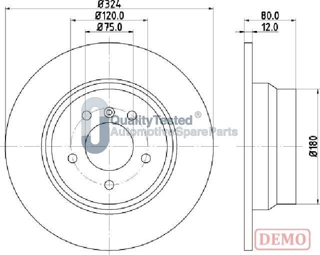 Japanparts DP0138JM - Тормозной диск avtokuzovplus.com.ua