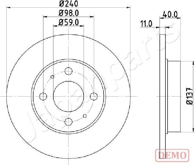 Japanparts DP-0200C - Гальмівний диск autocars.com.ua