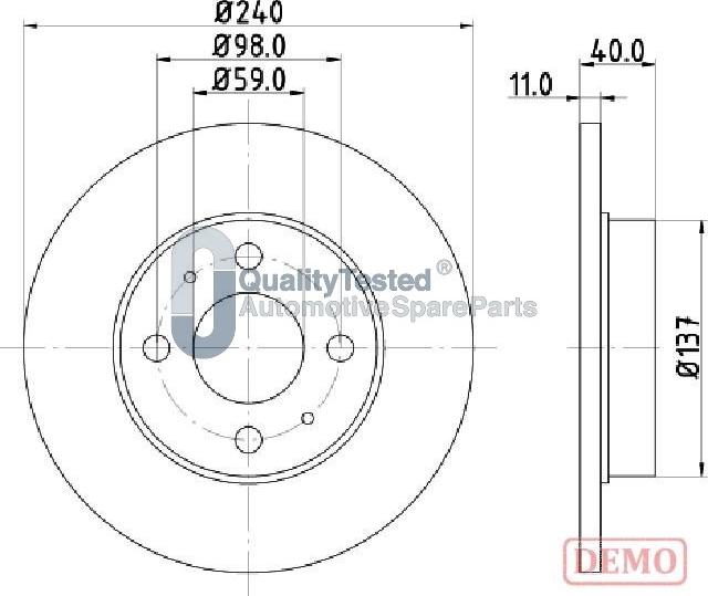 Japanparts DP0200JM - Тормозной диск avtokuzovplus.com.ua