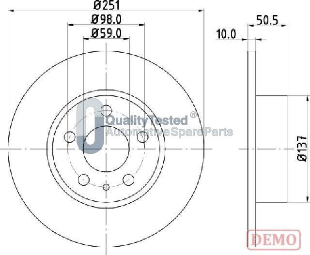 Japanparts DP0202JM - Тормозной диск autodnr.net