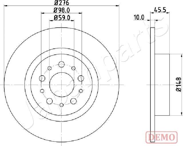 Japanparts DP-0203C - Гальмівний диск autocars.com.ua