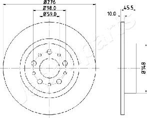 Japanparts DP-0203 - Гальмівний диск autocars.com.ua