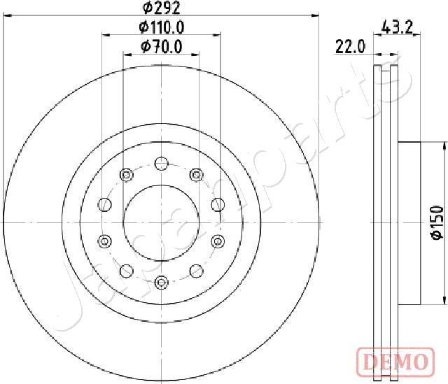 Japanparts DP-0205C - Гальмівний диск autocars.com.ua