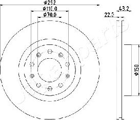 Japanparts DP-0205 - Тормозной диск avtokuzovplus.com.ua