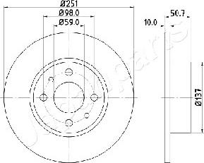 Japanparts DP-0206 - Тормозной диск avtokuzovplus.com.ua