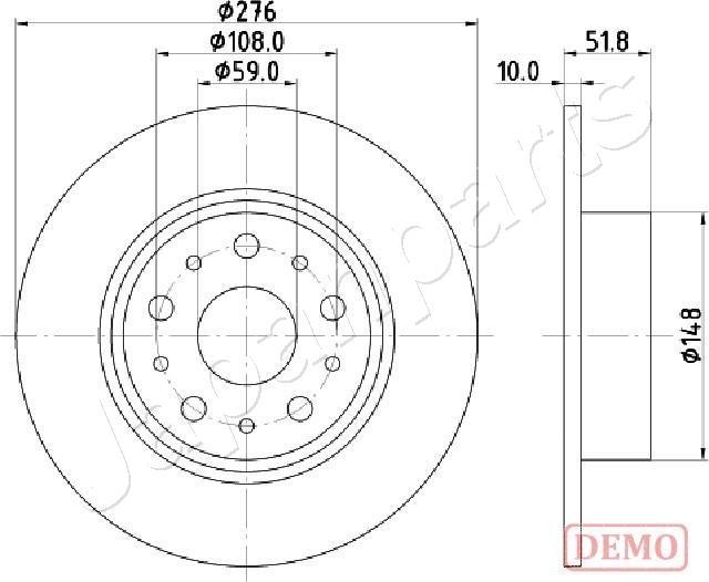 Japanparts DP-0207C - Гальмівний диск autocars.com.ua