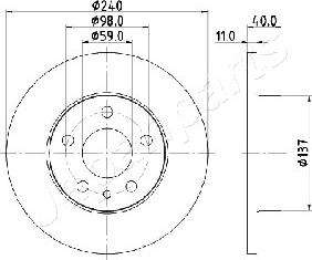 Japanparts DP-0209 - Гальмівний диск autocars.com.ua