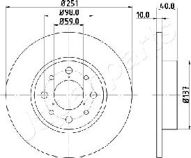 Japanparts DP-0210 - Тормозной диск avtokuzovplus.com.ua