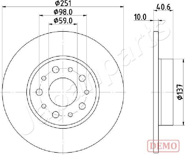 Japanparts DP-0211C - Тормозной диск avtokuzovplus.com.ua