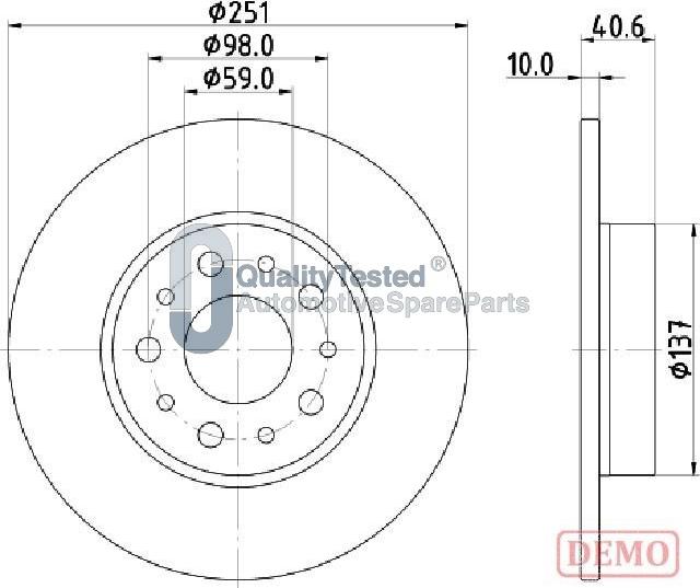 Japanparts DP0211JM - Тормозной диск avtokuzovplus.com.ua