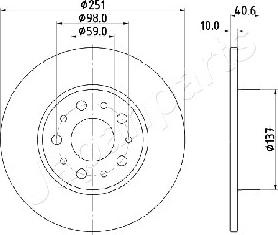 Japanparts DP-0211 - Гальмівний диск autocars.com.ua