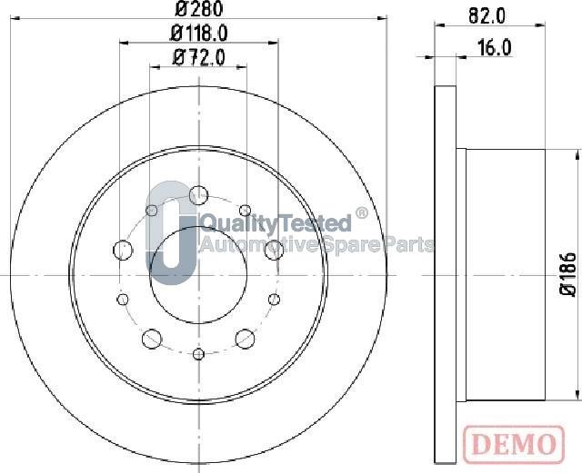 Japanparts DP0216JM - Тормозной диск autodnr.net