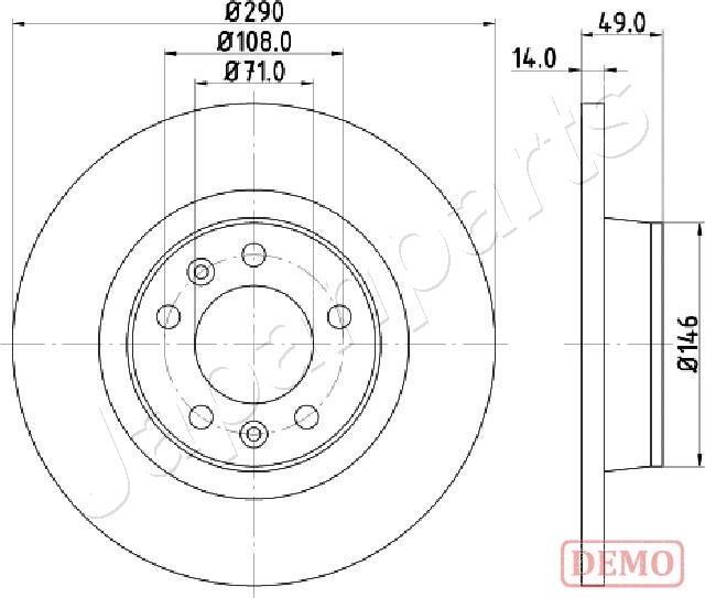 Japanparts DP-0219C - Гальмівний диск autocars.com.ua