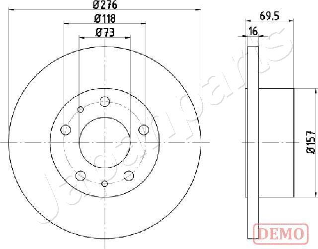 Japanparts DP-0223C - Тормозной диск avtokuzovplus.com.ua